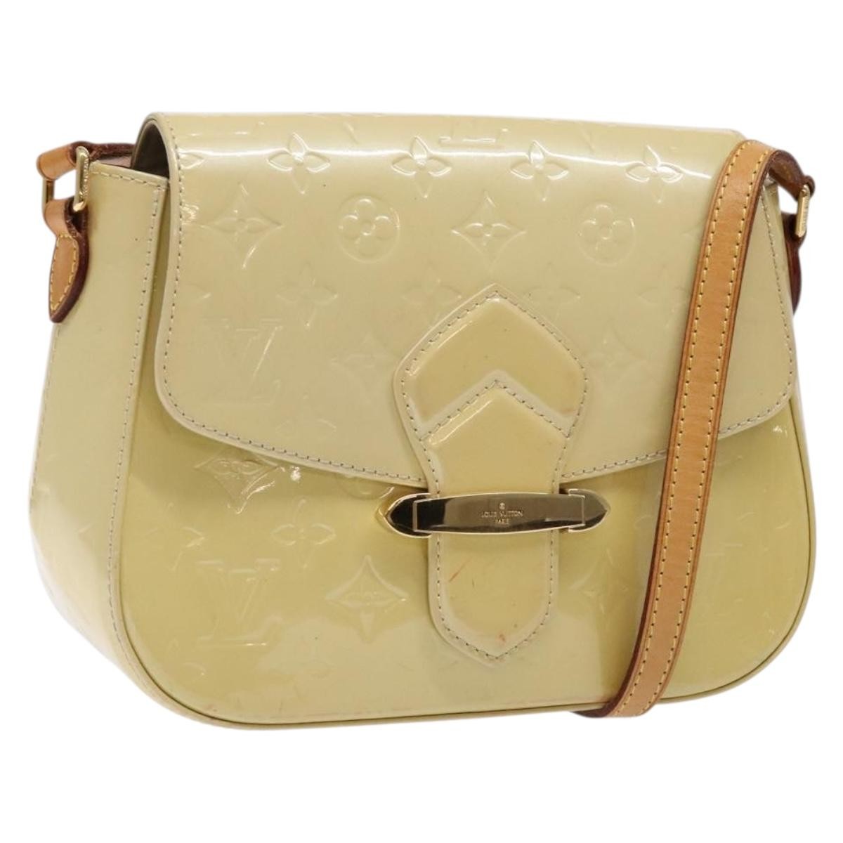 Louis Vuitton Bellflower Handbag Monogram Vernis, BEIGE, PATENT_LEATHER, Handbag