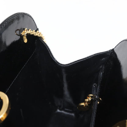 Salvatore Ferragamo Vintage Gancini Chain Shoulder Bag Patent Leather, BLACK, PATENT_LEATHER, Shoulder bag