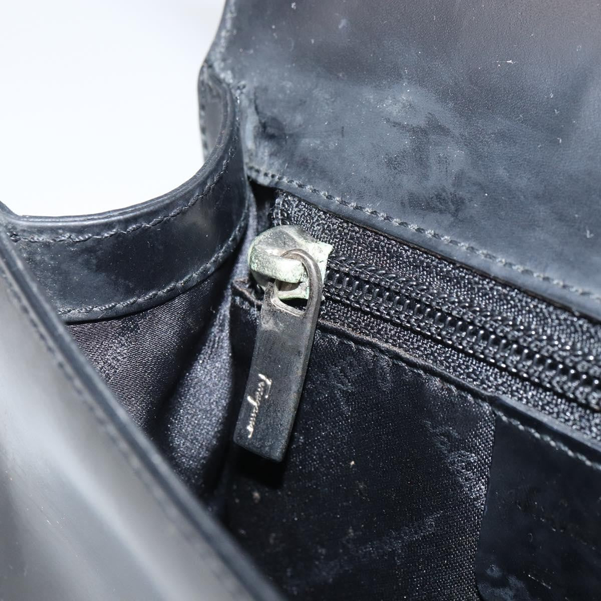 Salvatore Ferragamo Vala Handbag Leather, BLACK, LEATHER, Handbag