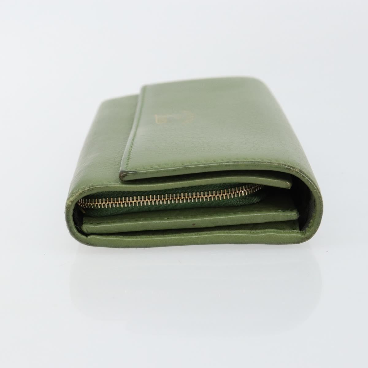 Gucci Logo Embossed Continental Wallet Leather, GREEN, LEATHER, Wallets