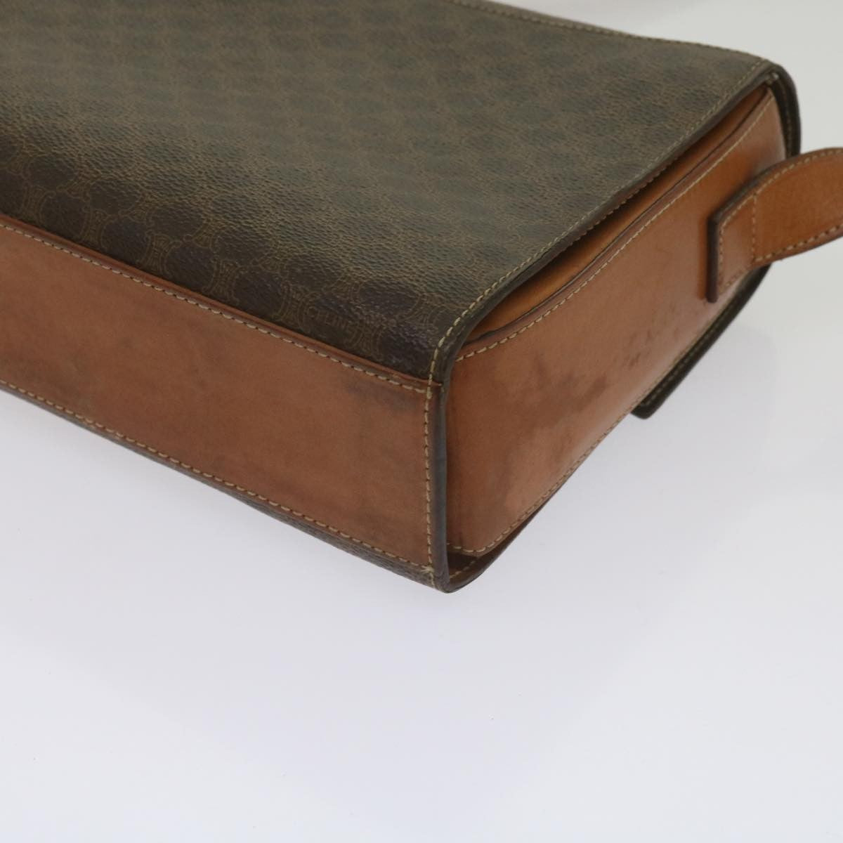 Celine Vintage Macadam Shoulder Bag Canvas and Leather, BROWN, CANVAS, Shoulder bag