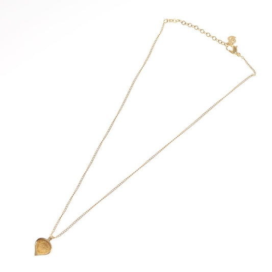 Christian Dior Logo Heart Pendant Necklace Metal, GOLD, METAL, Necklace