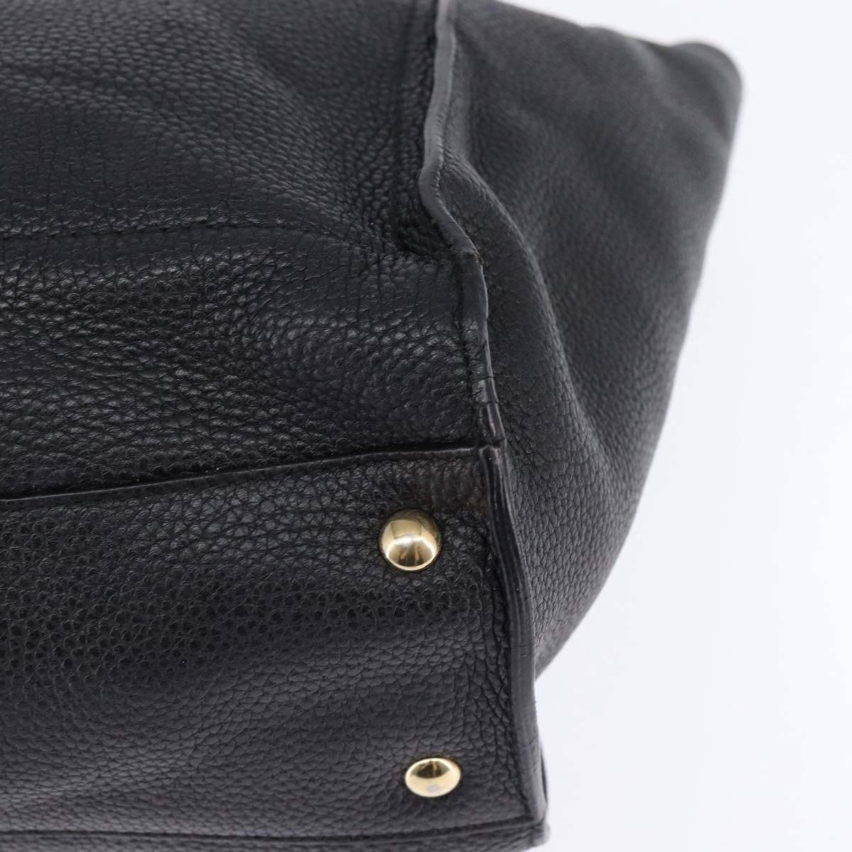 Salvatore Ferragamo Amy Tote Pebbled Leather, BLACK, LEATHER, Tote bag