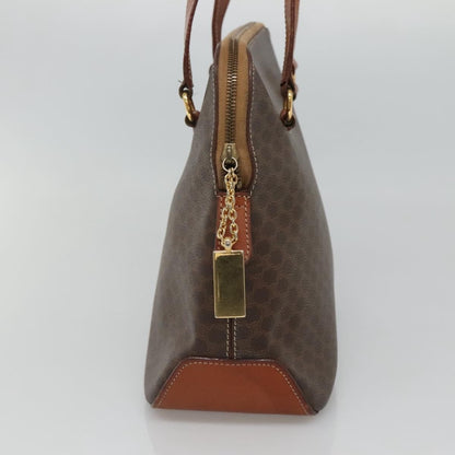 Celine Vintage Macadam Handbag Canvas and Leather, BROWN, CANVAS, Handbag