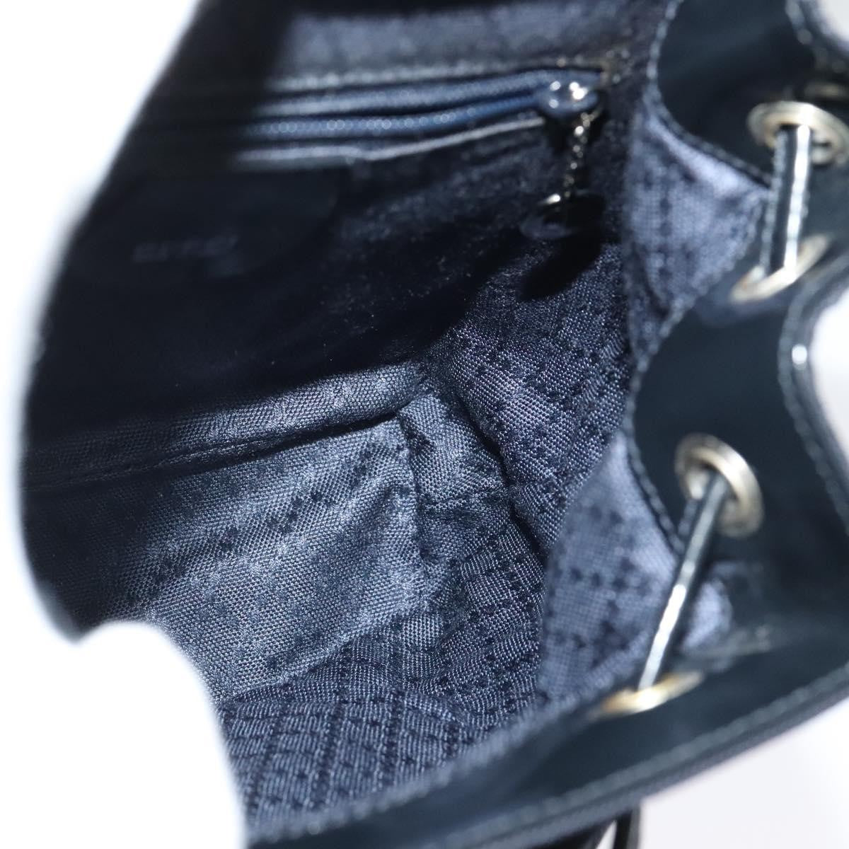 Gucci Vintage Bamboo Backpack Nylon and Patent Leather, BLACK, NYLON, Backpack