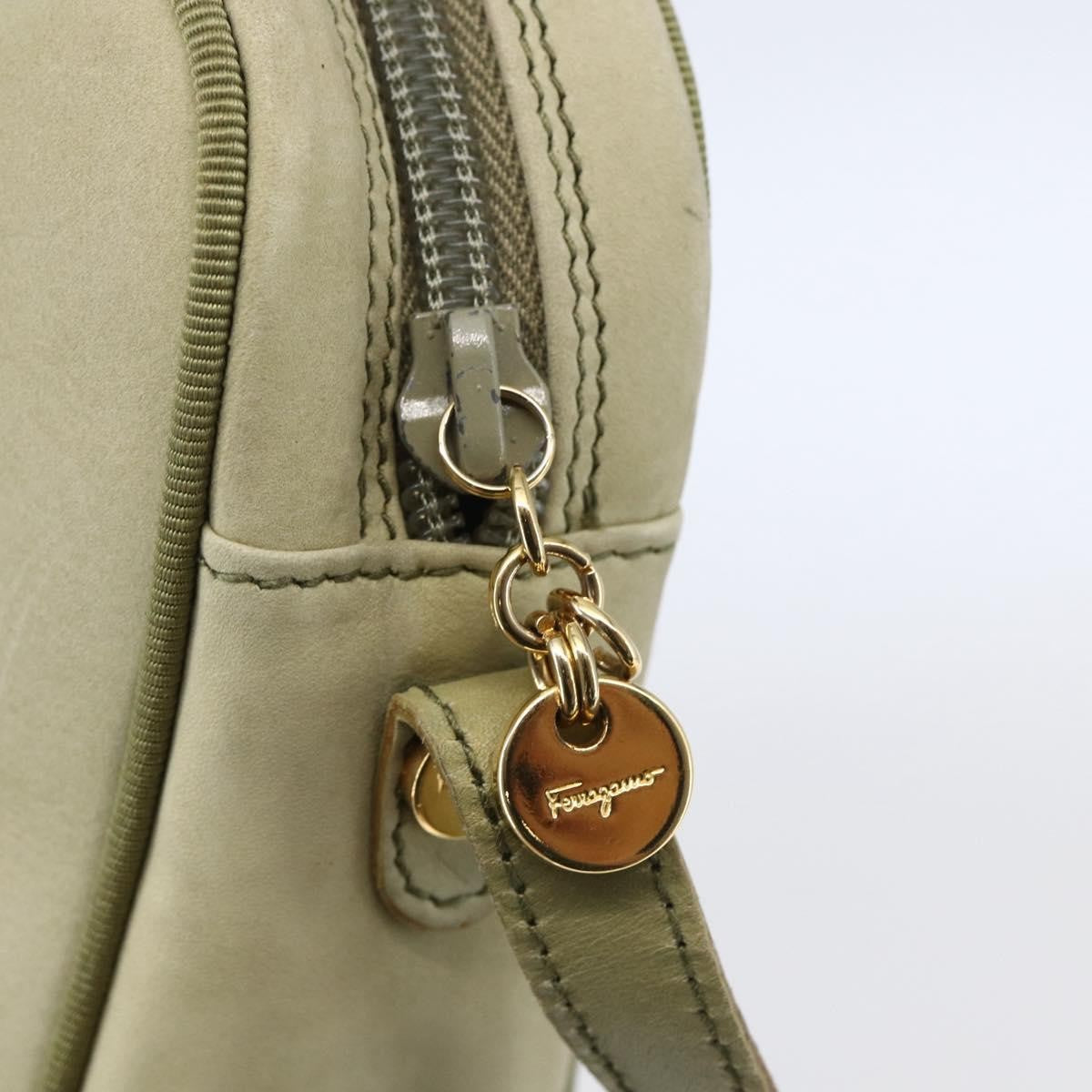 Salvatore Ferragamo Vala Shoulder Bag Suede, GREEN, SUEDE, Shoulder bag