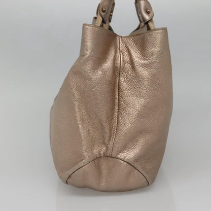 Salvatore Ferragamo Vala Leather, GOLD, LEATHER, Tote bag