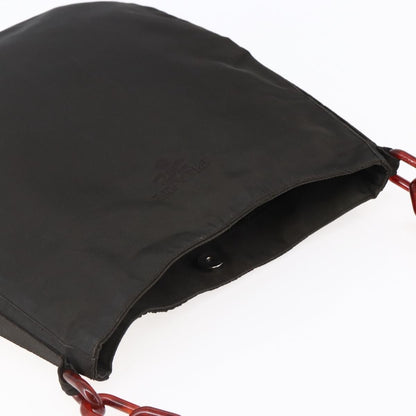 Prada Resin chain shoulder bag Nylon, BROWN, NYLON, Shoulder bag