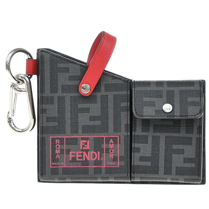 Fendi Charm Key Holder Zucca canvas, BLACK, CANVAS, Charms and Keychains