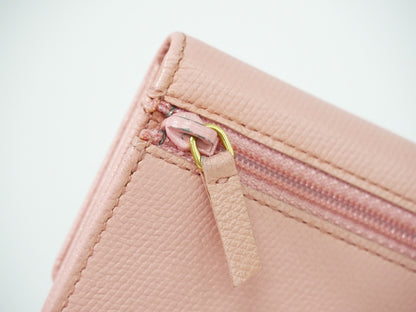 Chanel Coco bouton wallet Leather, PINK, LEATHER, Wallets