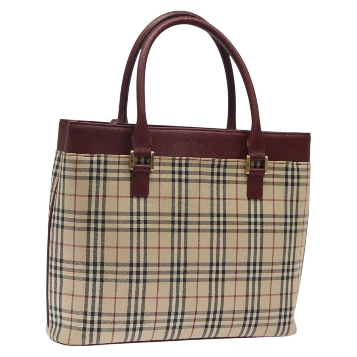 Burberry Nova Check Tote Canvas and Leather, BEIGE, CANVAS, Tote bag