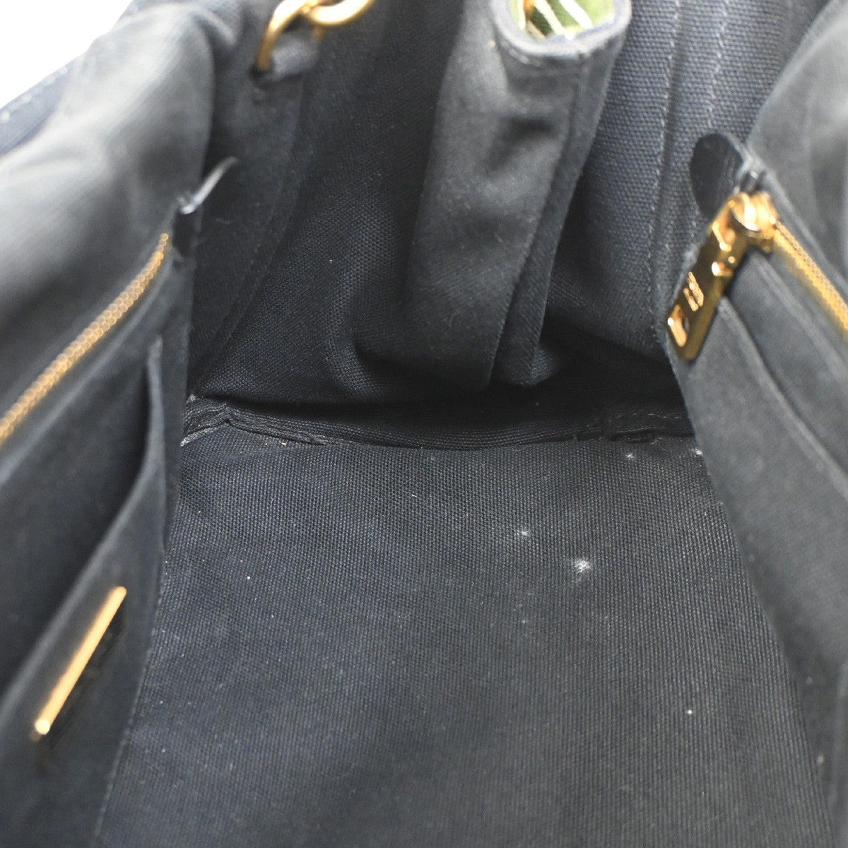 Prada Canapa Open Tote Canvas, GREEN, CANVAS, Handbag