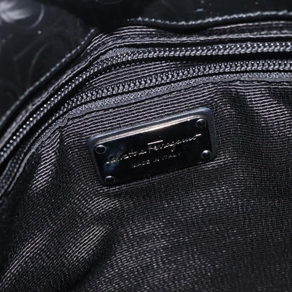 Salvatore Ferragamo Gancini Shoulder Bag Patent Leather, BLACK, PATENT_LEATHER, Shoulder bag