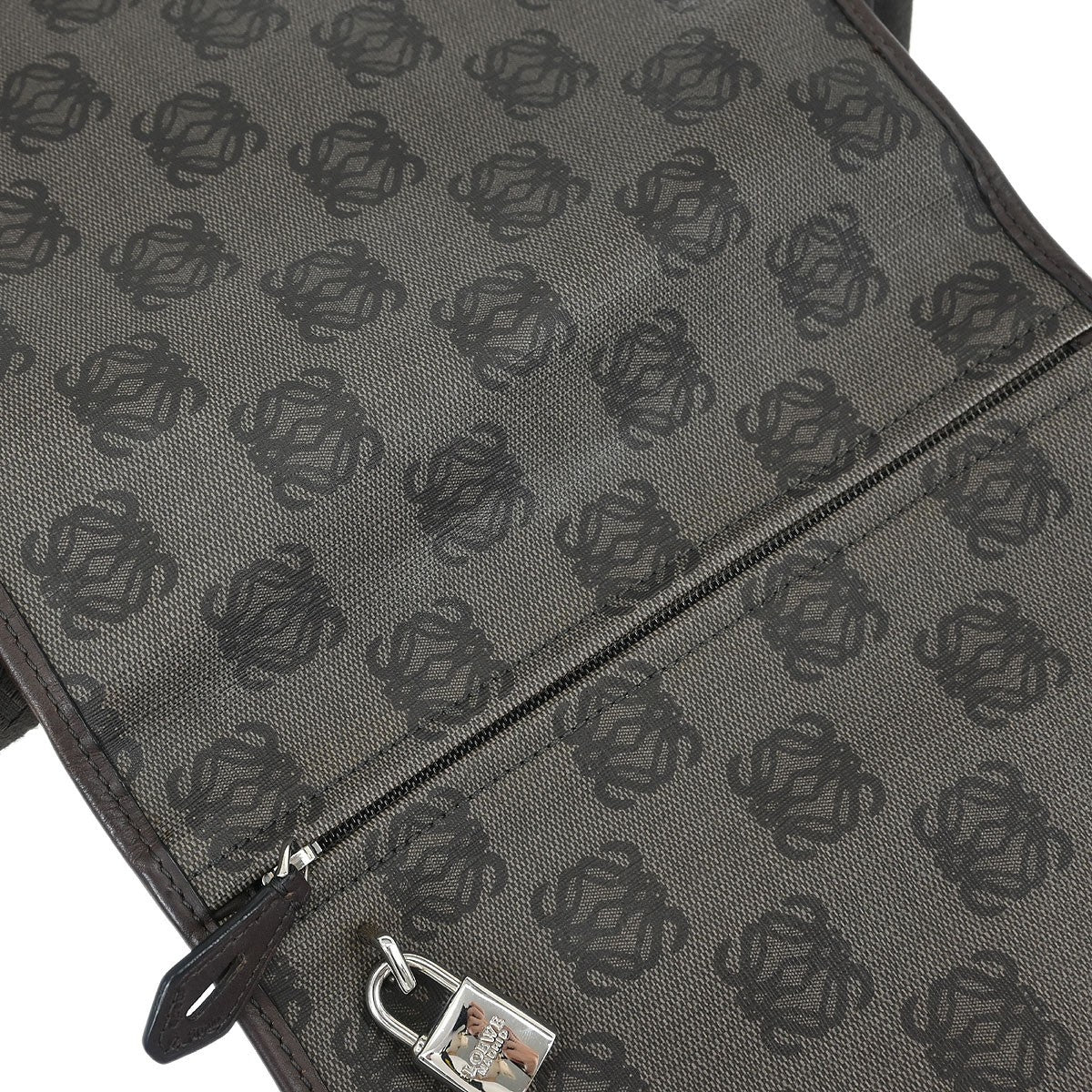 Loewe Flap Messenger Bag Canvas, BROWN, PVC, Shoulder bag