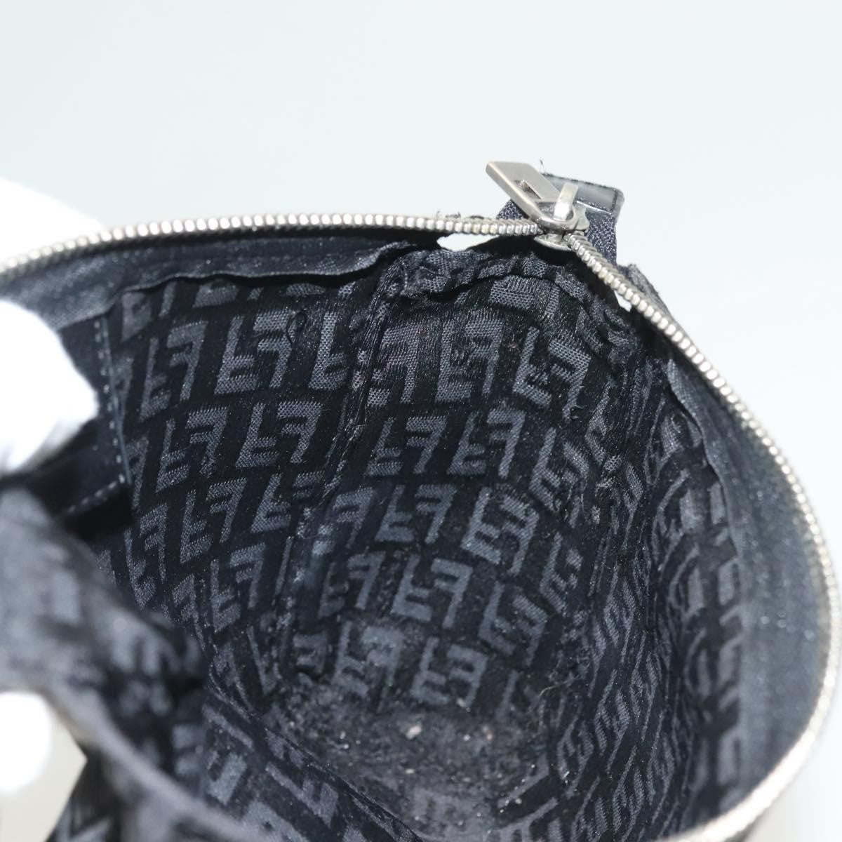 Fendi FF Logo Pouch Canvas, BLACK, CANVAS, Clutche & pouche