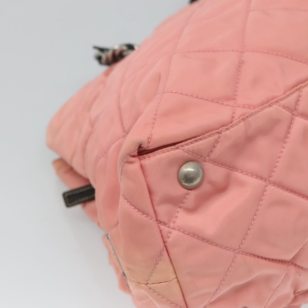 Prada Chain Zip Tote Quilted Tessuto, PINK, NYLON, Tote bag