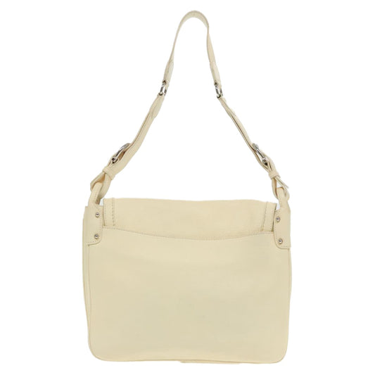 Salvatore Ferragamo Gancini Shoulder Bag Leather, BEIGE, LEATHER, Shoulder bag