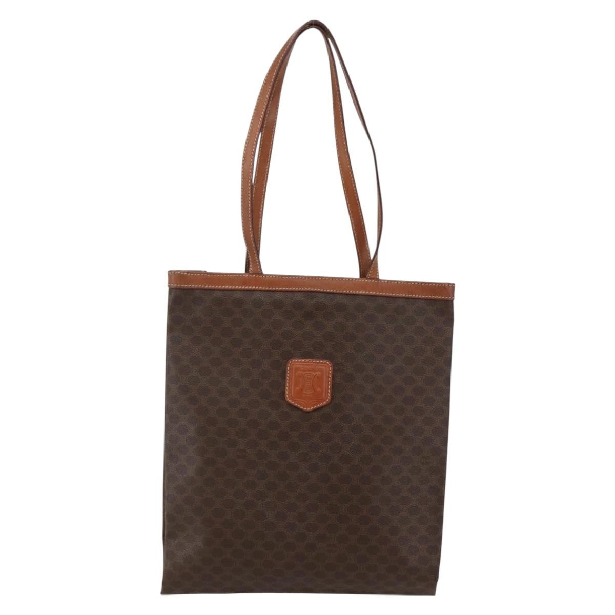Celine Vintage Macadam Tote bag Canvas, BROWN, CANVAS, Tote bag