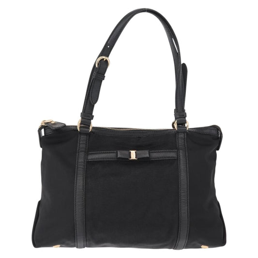 Salvatore Ferragamo Vala Handbag Nylon, BLACK, NYLON, Handbag