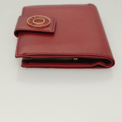Celine Circle Logo Compact Wallet Leather, RED, LEATHER, Wallets