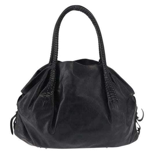 Salvatore Ferragamo Gancini Tote Leather, BLACK, LEATHER, Tote bag