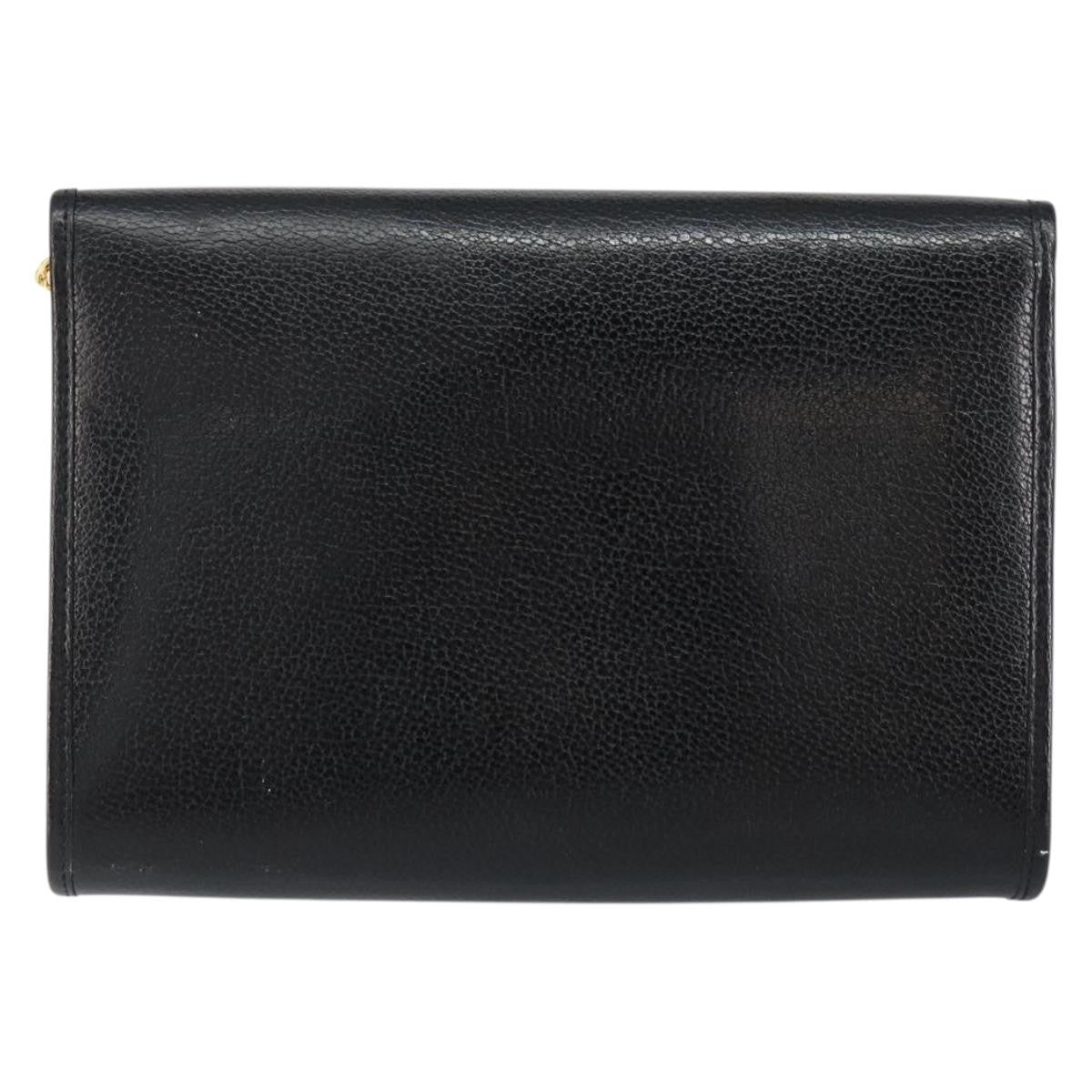 Christian Dior Vintage Chain Flap Shoulder Bag Leather, BLACK, LEATHER, Shoulder bag