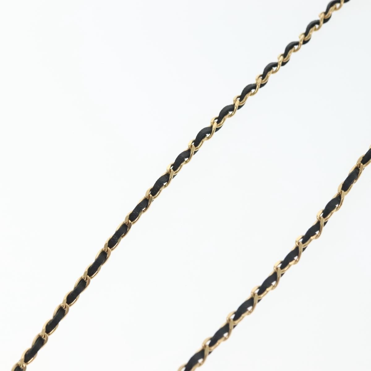 "Chanel CC Perfume Bottle Pendant Chain Long Necklace Metal with Leather, Crystals and Faux Pearl", GOLD, METAL, Necklace