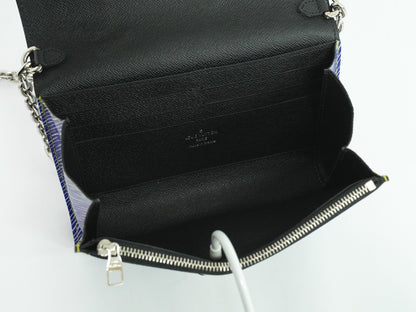 Louis Vuitton Twist Chain Wallet Epi Leather, BLUE, DENIM_JEANS, Shoulder bag