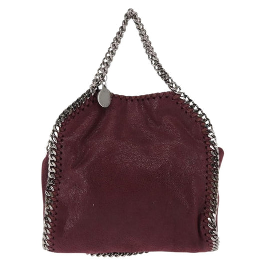 Stella McCartney Falabella Fold Over Crossbody Bag Shaggy Deer, Burgundy, Polyester, Shoulder Bag