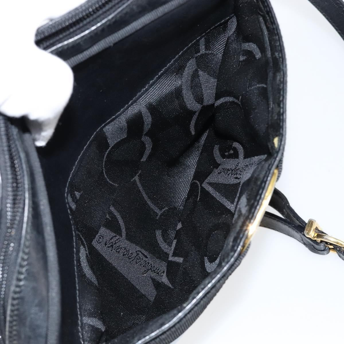 Salvatore Ferragamo Vala Shoulder Bag Leather, BLACK, LEATHER, Shoulder bag