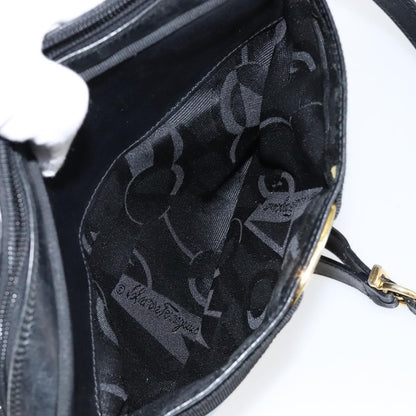 Salvatore Ferragamo Vala Shoulder Bag Leather, BLACK, LEATHER, Shoulder bag