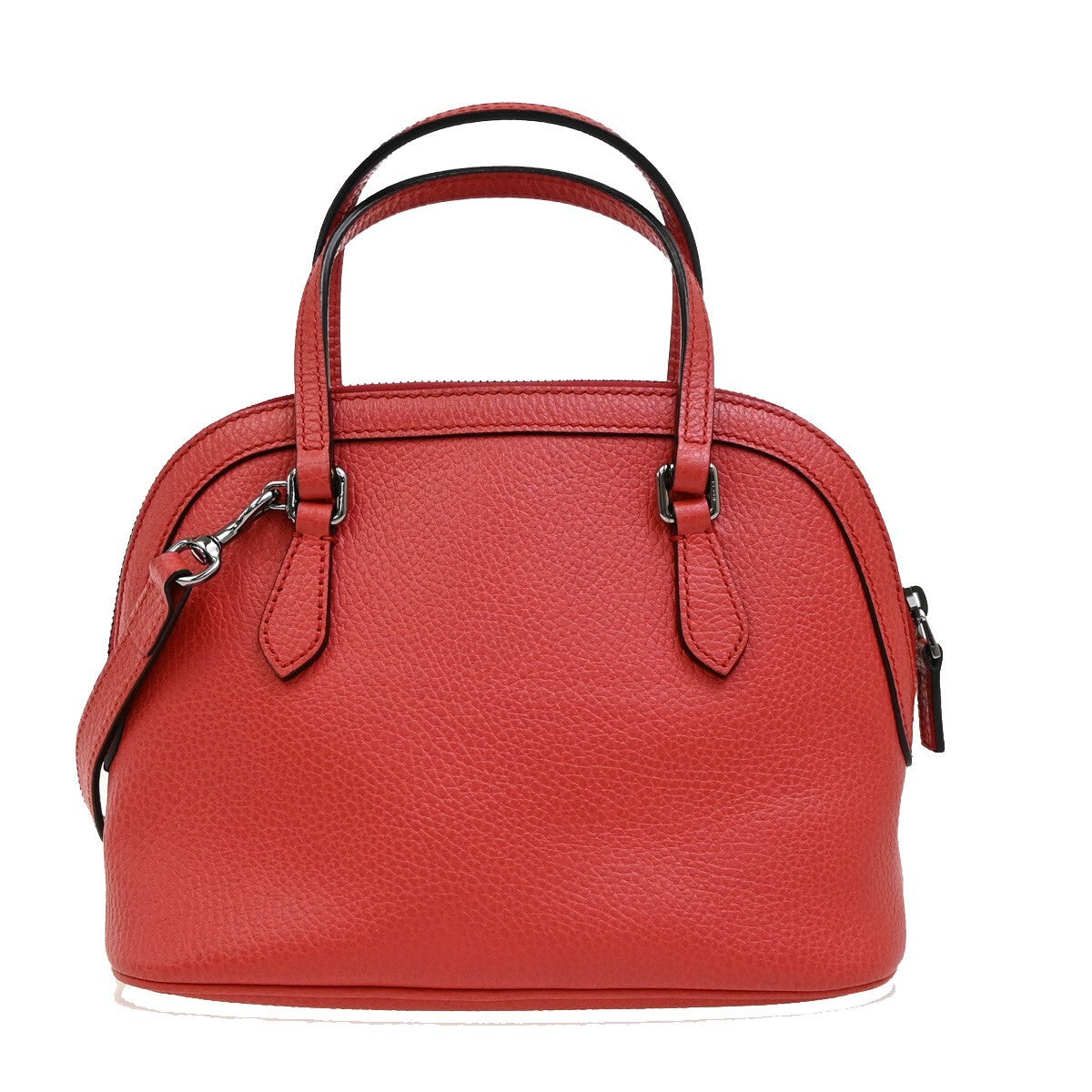 Gucci Web Convertible Dome Satchel Leather, RED, LEATHER, Handbag