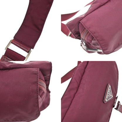 Prada Buckle Messenger Bag Tessuto, BURGUNDY, SYNTHETIC, Crossbody bag