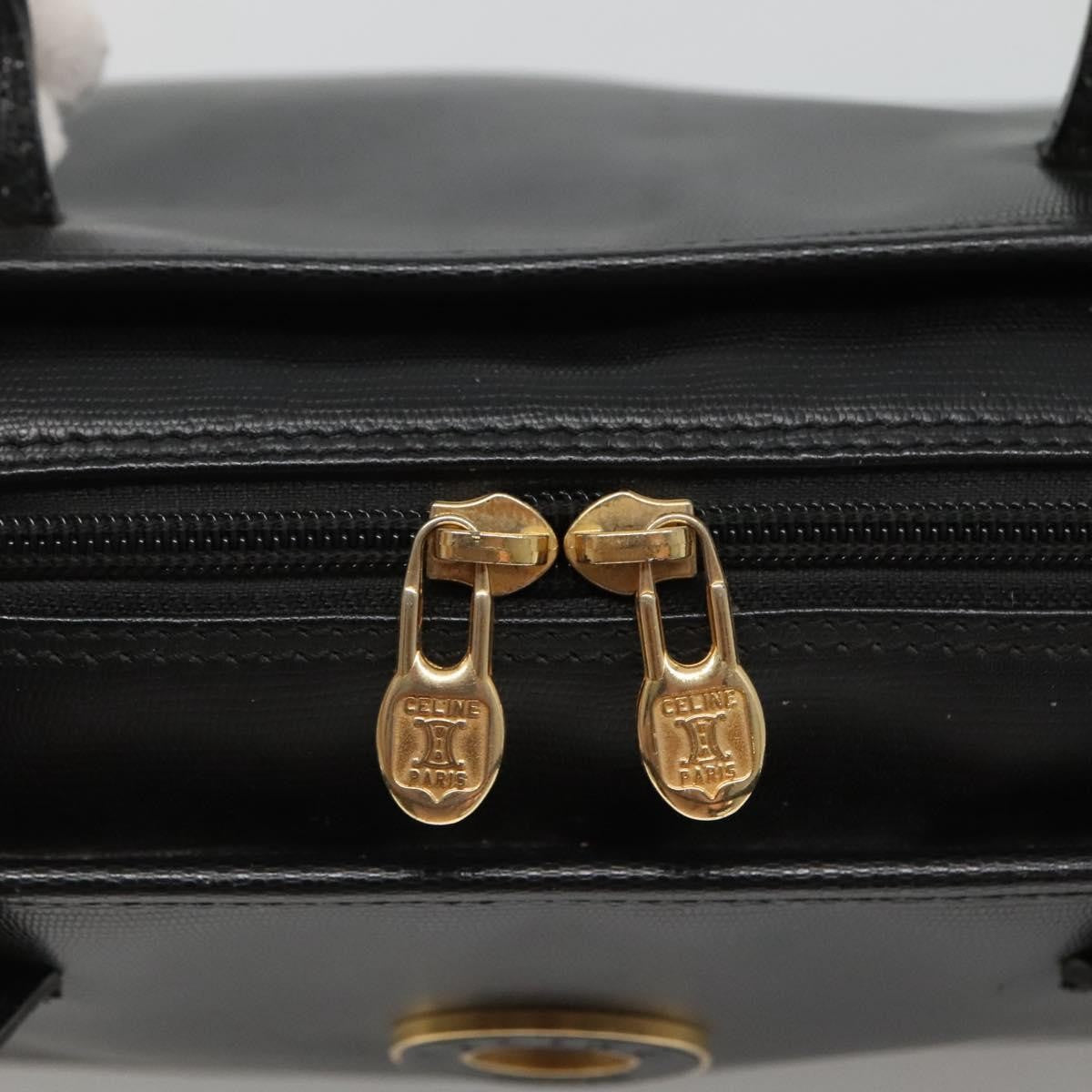 Celine Circle Logo Handbag Leather, BLACK, LEATHER, Handbag