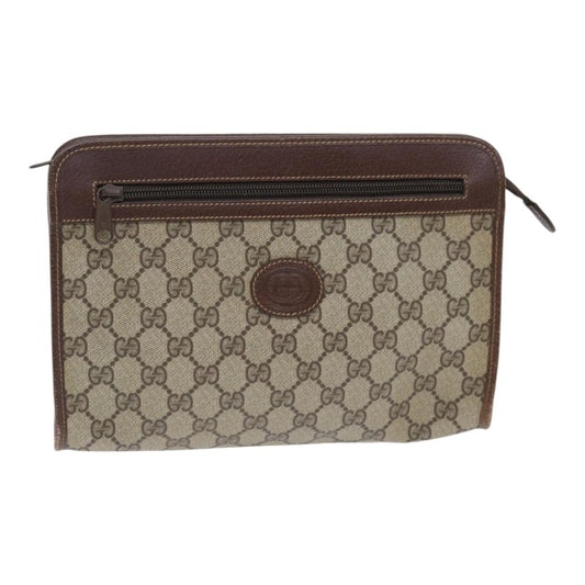 Gucci GG Supreme Clutch bag PVC, Beige, PVC, Clutch
