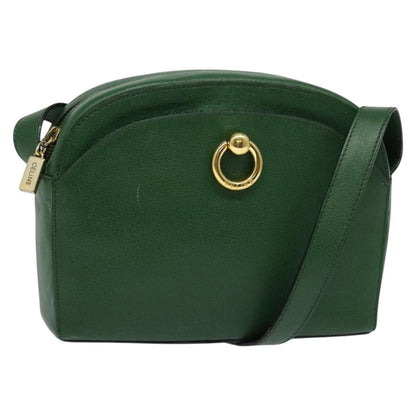 Celine Shoulder Bag Leather, GREEN, LEATHER, Shoulder bag