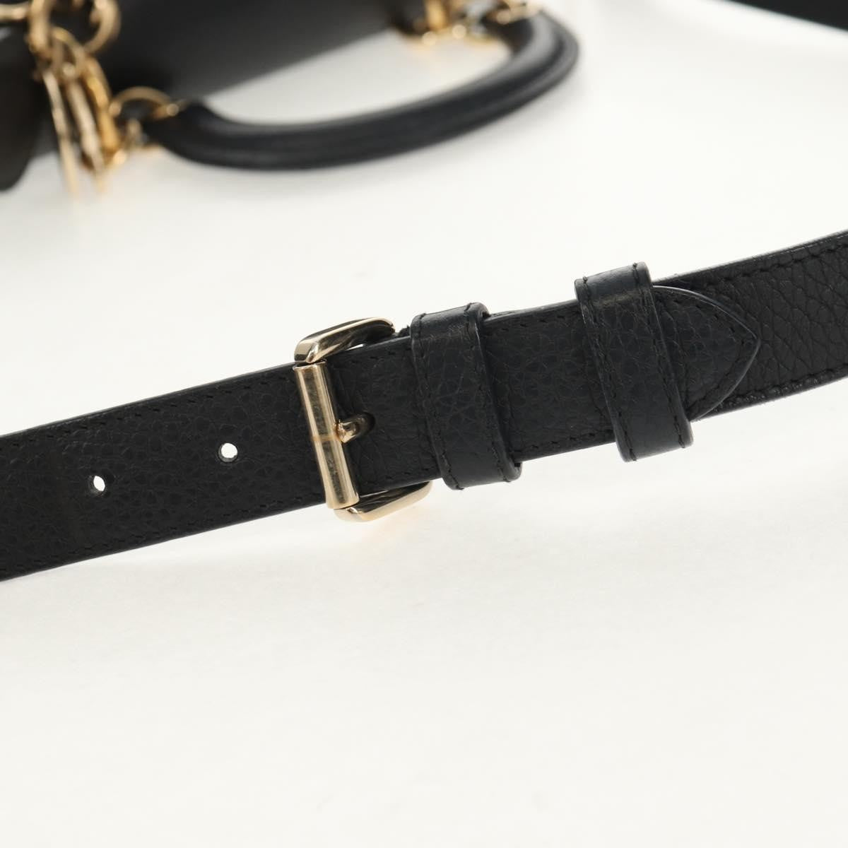 Christian Dior Lady Dior Bag Leather, BLACK, LEATHER, Handbag