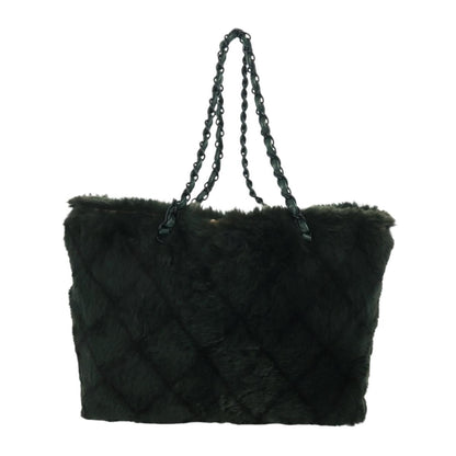 Chanel Chain Tote Lapin Fur, GREEN, FUR, Tote bag