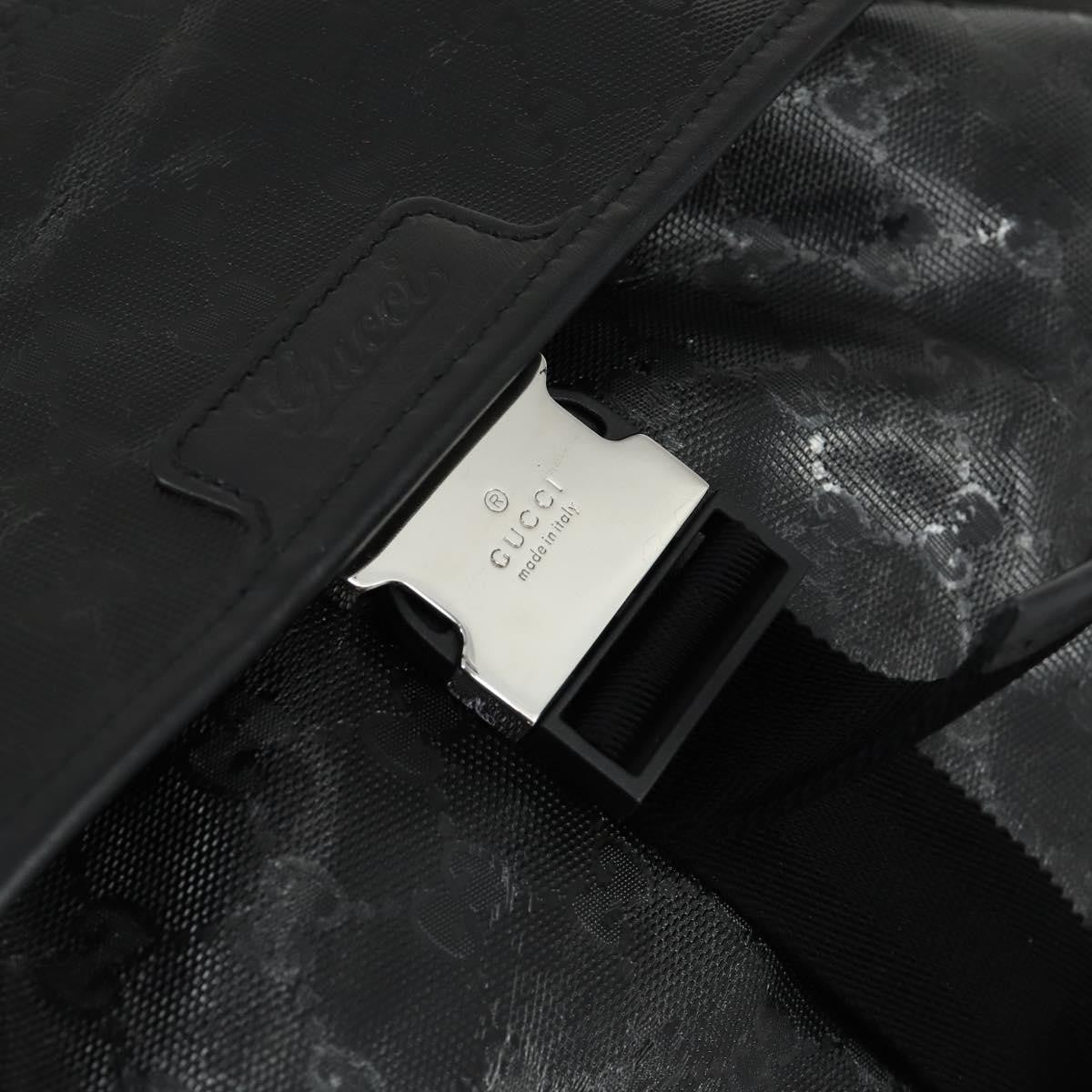 Gucci Buckle Backpack GG Imprime, BLACK, CANVAS, Backpack