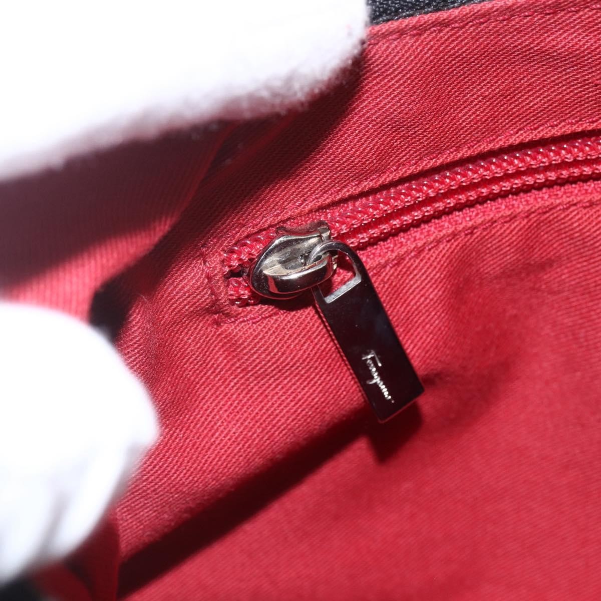 Salvatore Ferragamo Gancini Shoulder Bag Canvas, BLACK, CANVAS, Shoulder bag