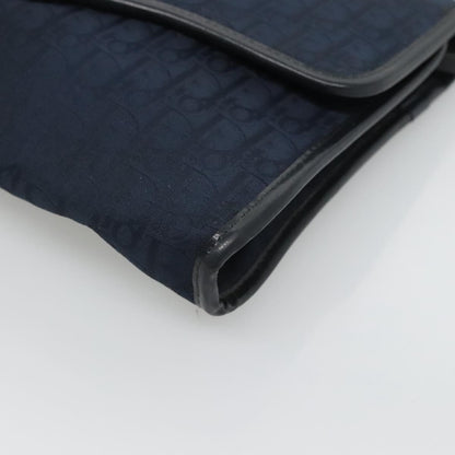 Christian Dior Vintage Trotter Flap Shoulder Bag Canvas, NAVY, CANVAS, Shoulder bag
