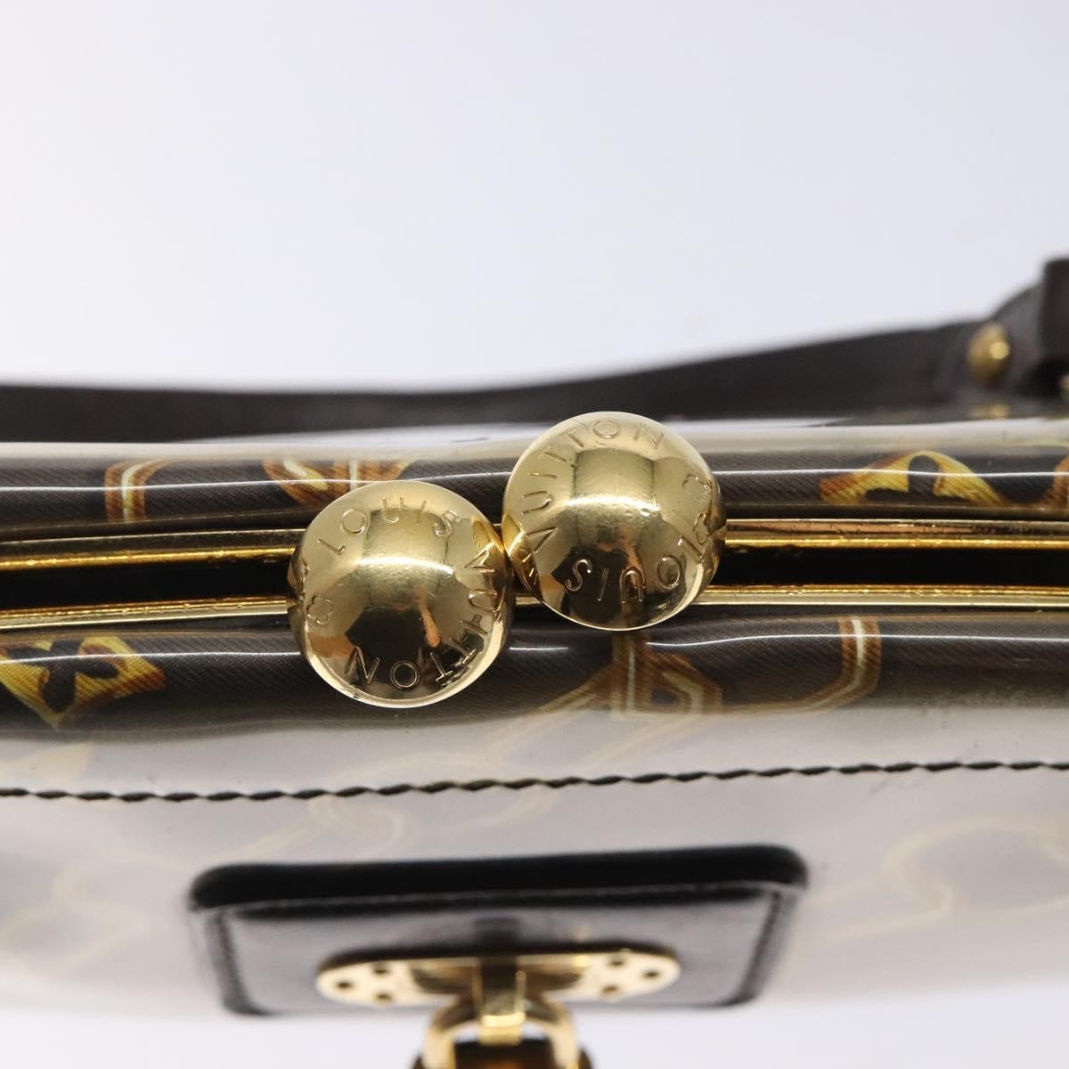 Louis Vuitton Charms Pochette PVC Over Printed Silk, BROWN, CANVAS, Clutche & pouche