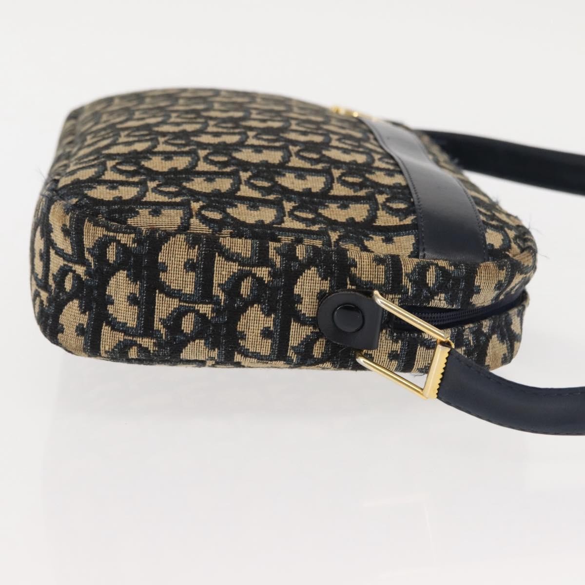 Christian Dior Vintage Trotter Crossbody Bag Diorissimo Coated Canvas, NAVY, CANVAS, Shoulder bag