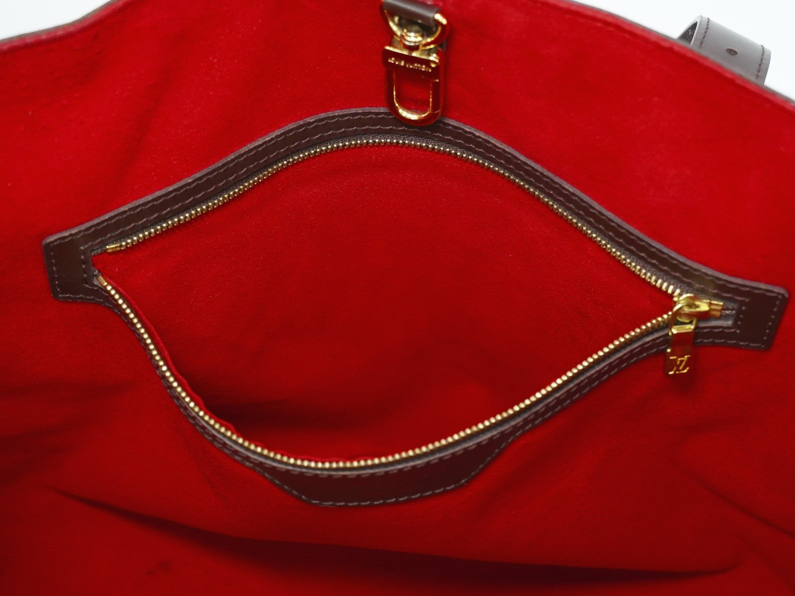 Louis Vuitton Hampstead Handbag Damier, BROWN, CANVAS, Tote bag