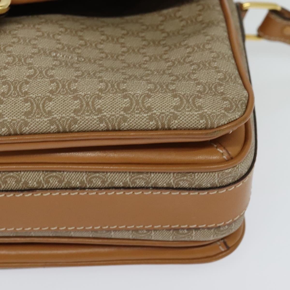 Celine Macadam Shoulder Bag Canvas, BEIGE, CANVAS, Shoulder bag