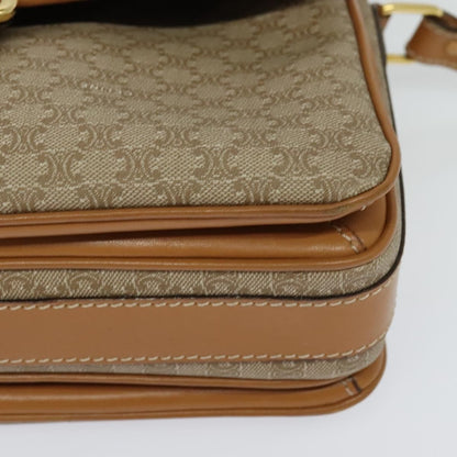 Celine Macadam Shoulder Bag Canvas, BEIGE, CANVAS, Shoulder bag