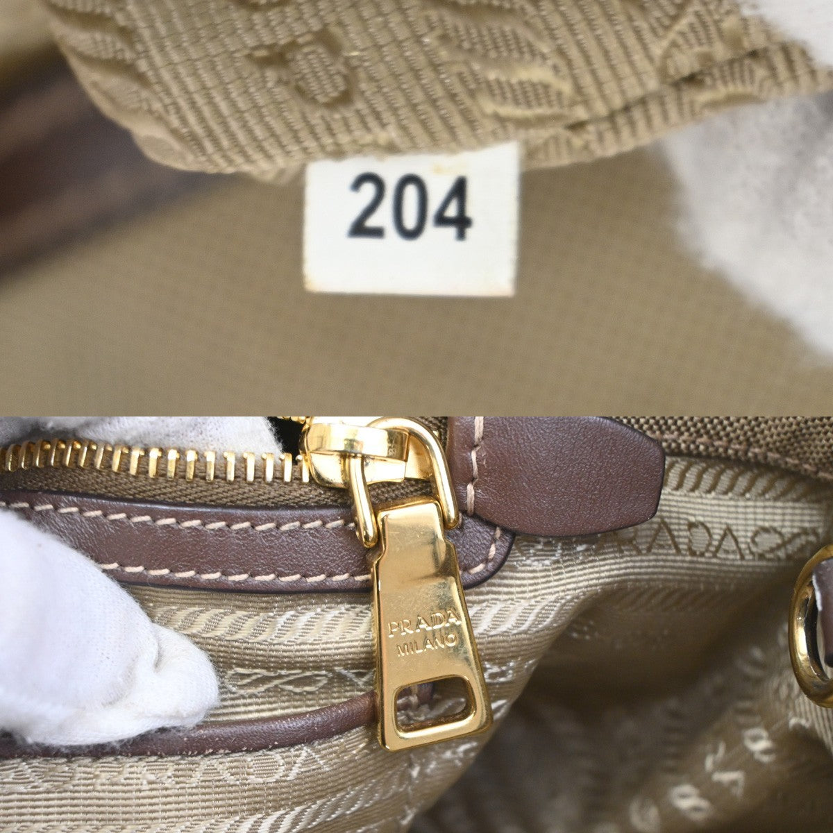 Prada Logo Convertible Tote Canvas with Leather, BROWN, CANVAS, Tote bag