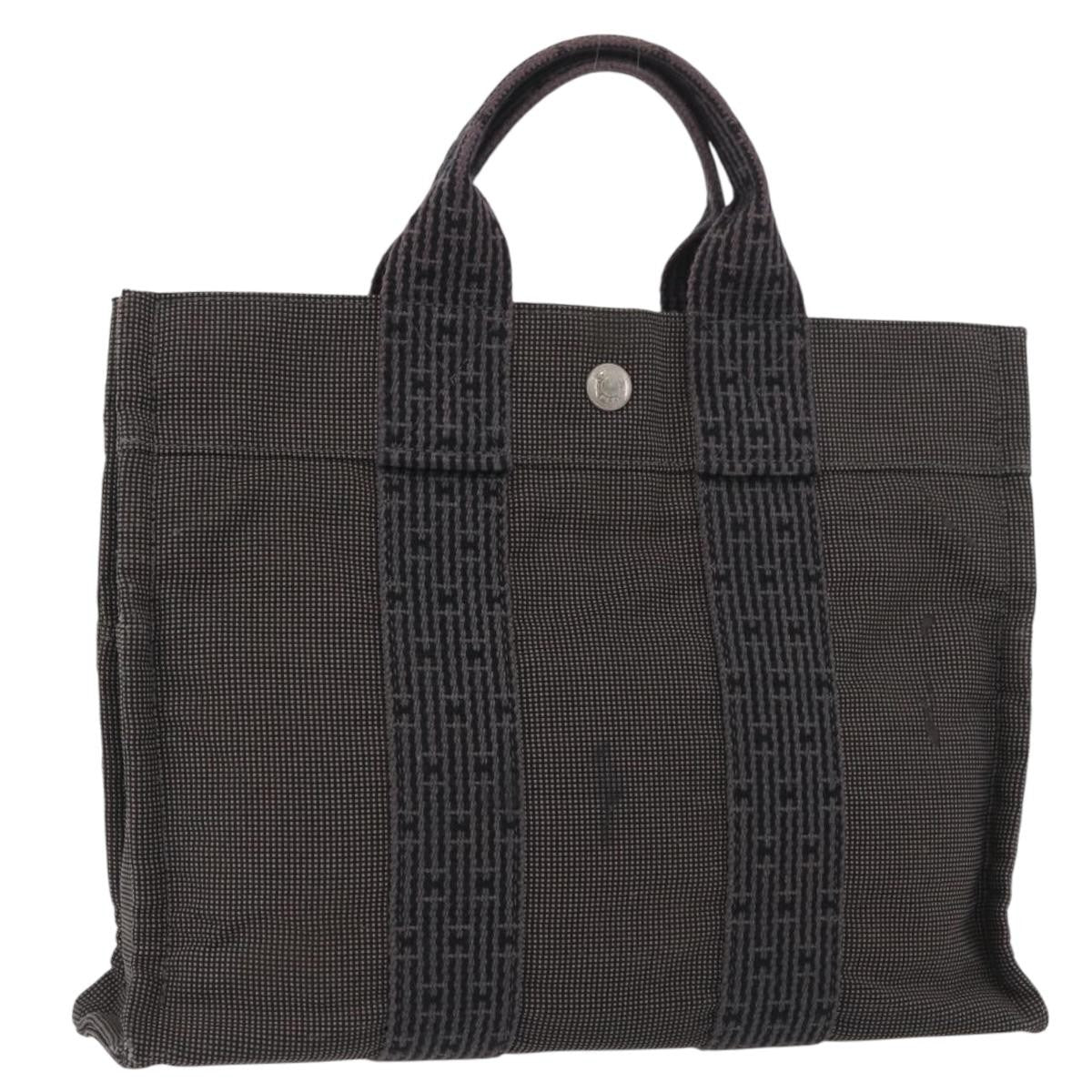 Hermes Fourre-tout Herline Canvas, Gray, Canvas, Tote Bag