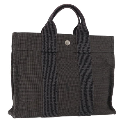 Hermes Fourre-tout Herline Canvas, Gray, Canvas, Tote Bag