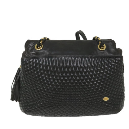 Bally Vintage Shoulder Bag Quilted leather, BLACK, LEATHER, Shoulder bag